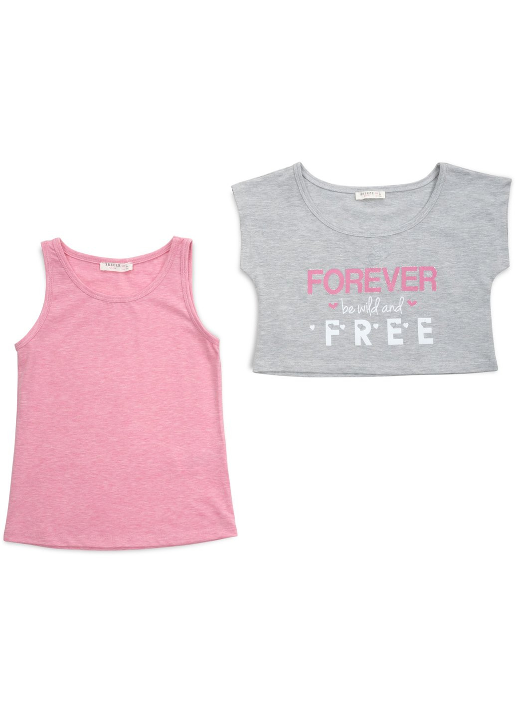 Комбинированный демисезонный набор детской одежды "forever" (14586-140g-pink) Breeze