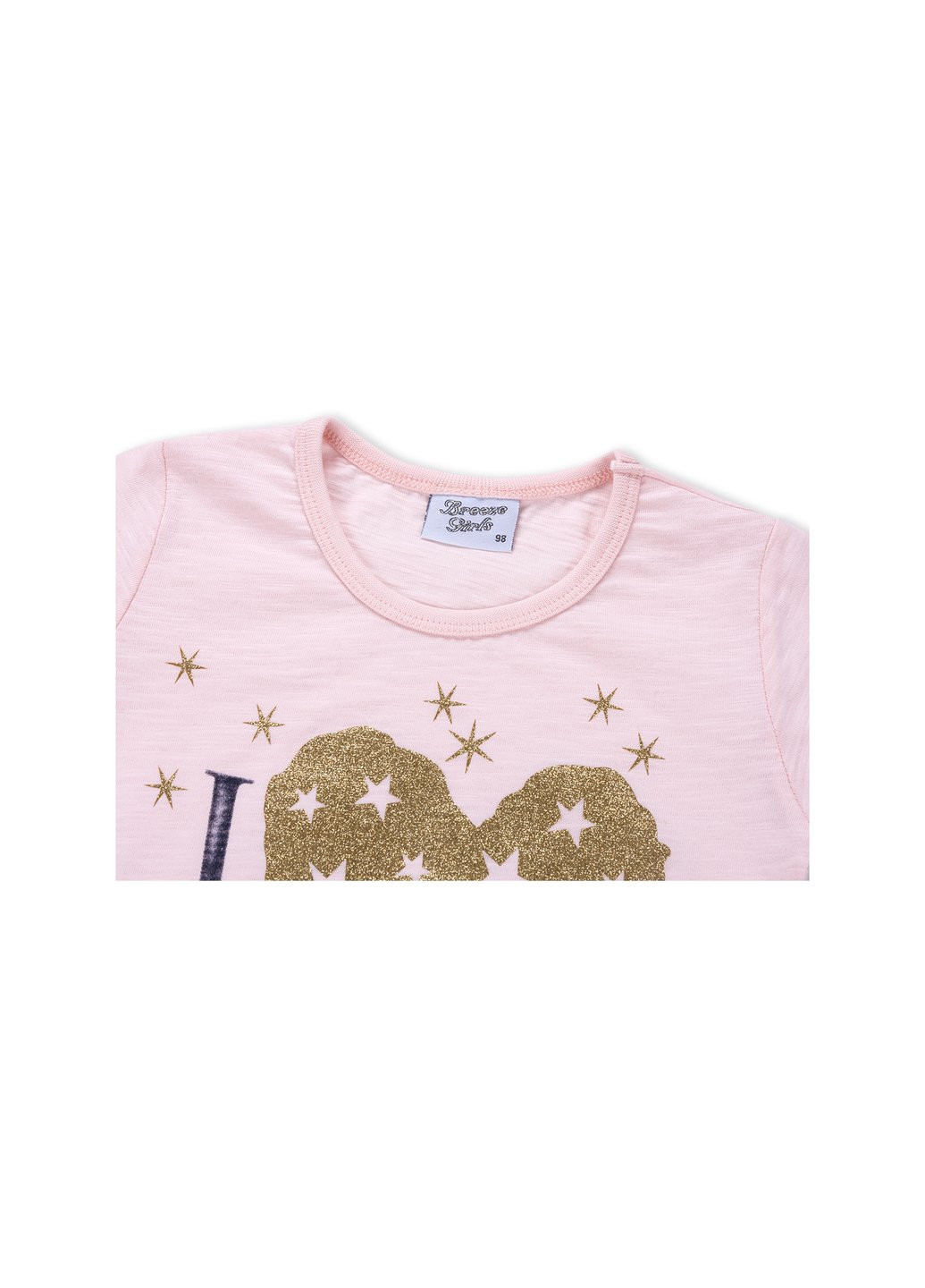 Комбінований літній набір дитячого одягу із золотим серцем (8735-92g-pink) Breeze