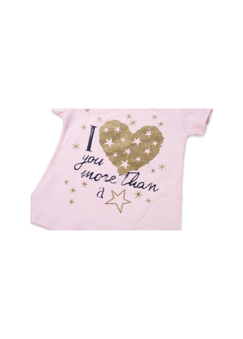 Комбінований літній набір дитячого одягу із золотим серцем (8735-92g-pink) Breeze