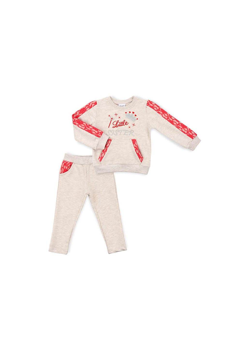 Комбинированный демисезонный набор детской одежды с кружевными вставками (10072-104b-beige) Breeze