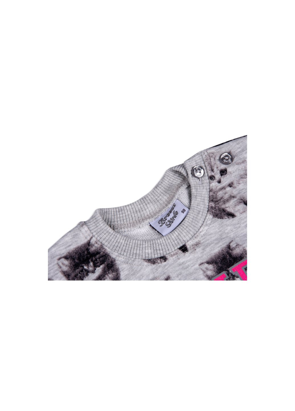 Сірий демісезонний набір дитячого одягу з котиками (7874-86/g-gray) Breeze