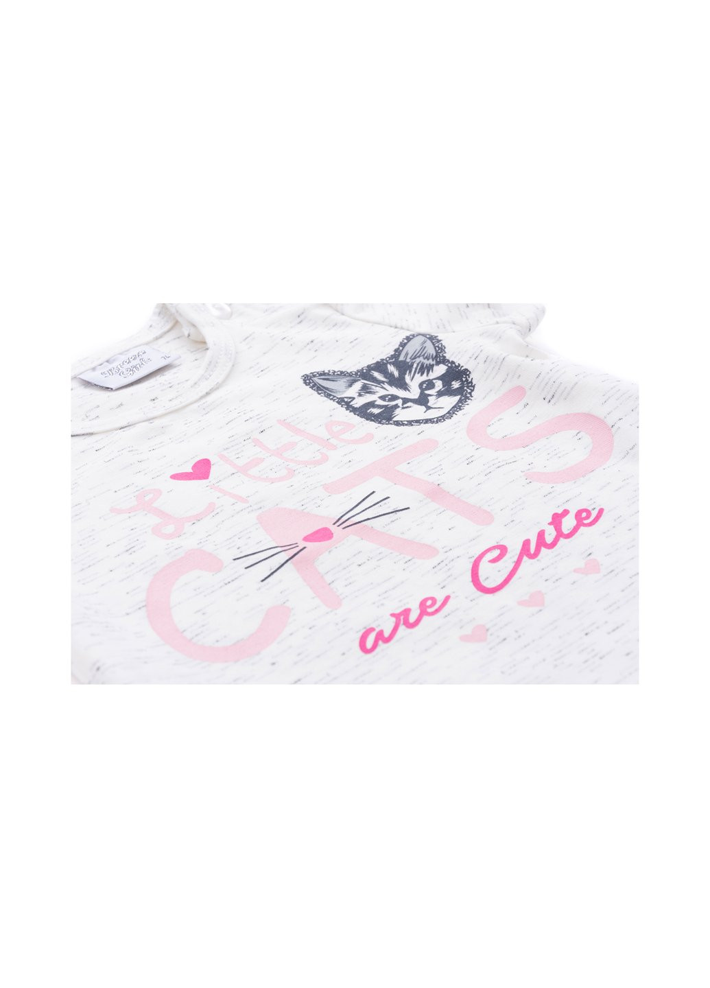 Комбінований літній набір дитячого одягу футболка з котиком та штанці з кишеньками (8983-92g-cream) Breeze