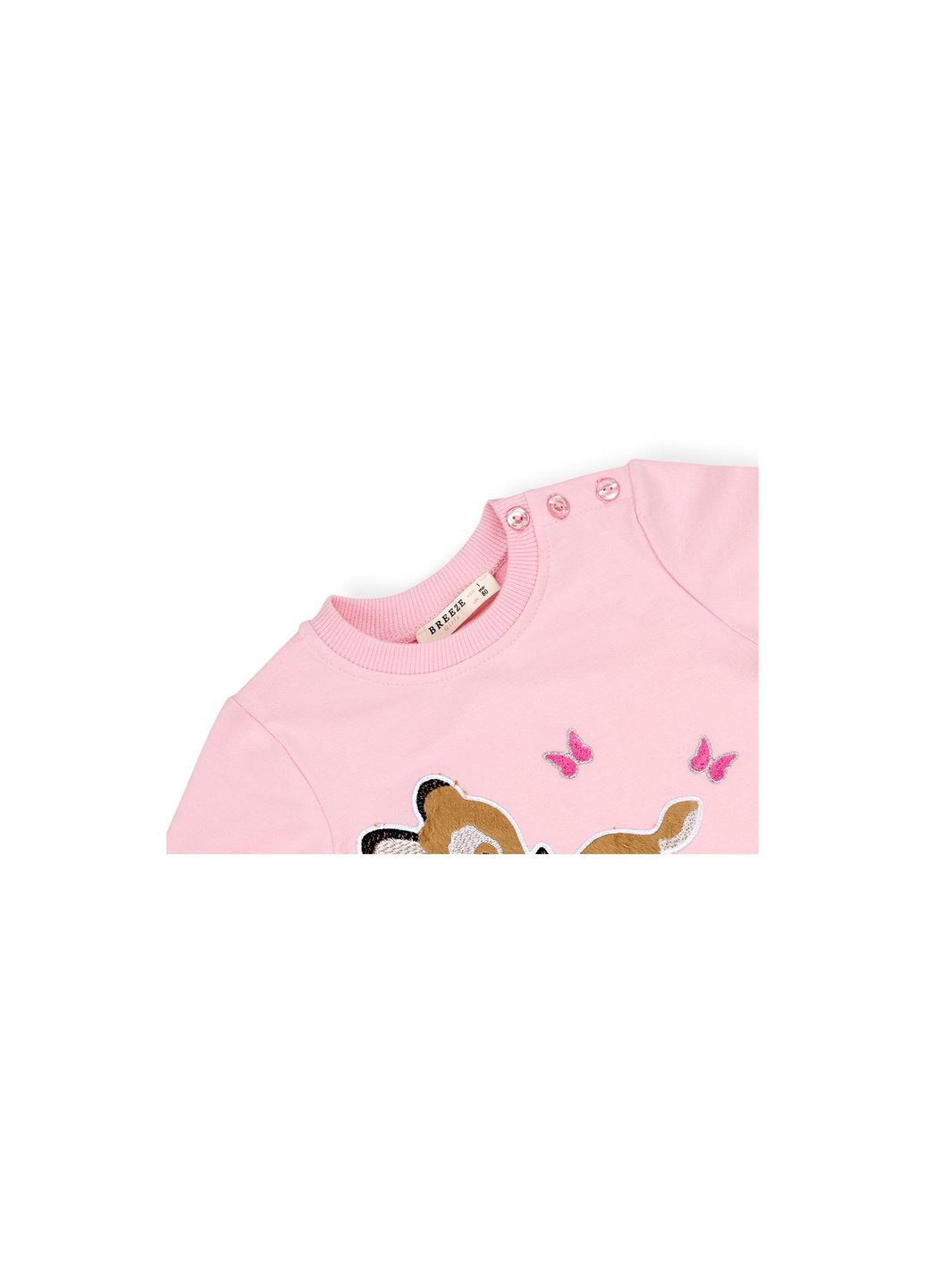 Комбінований демісезонний набір дитячого одягу з оленятком (11449-80g-pink) Breeze