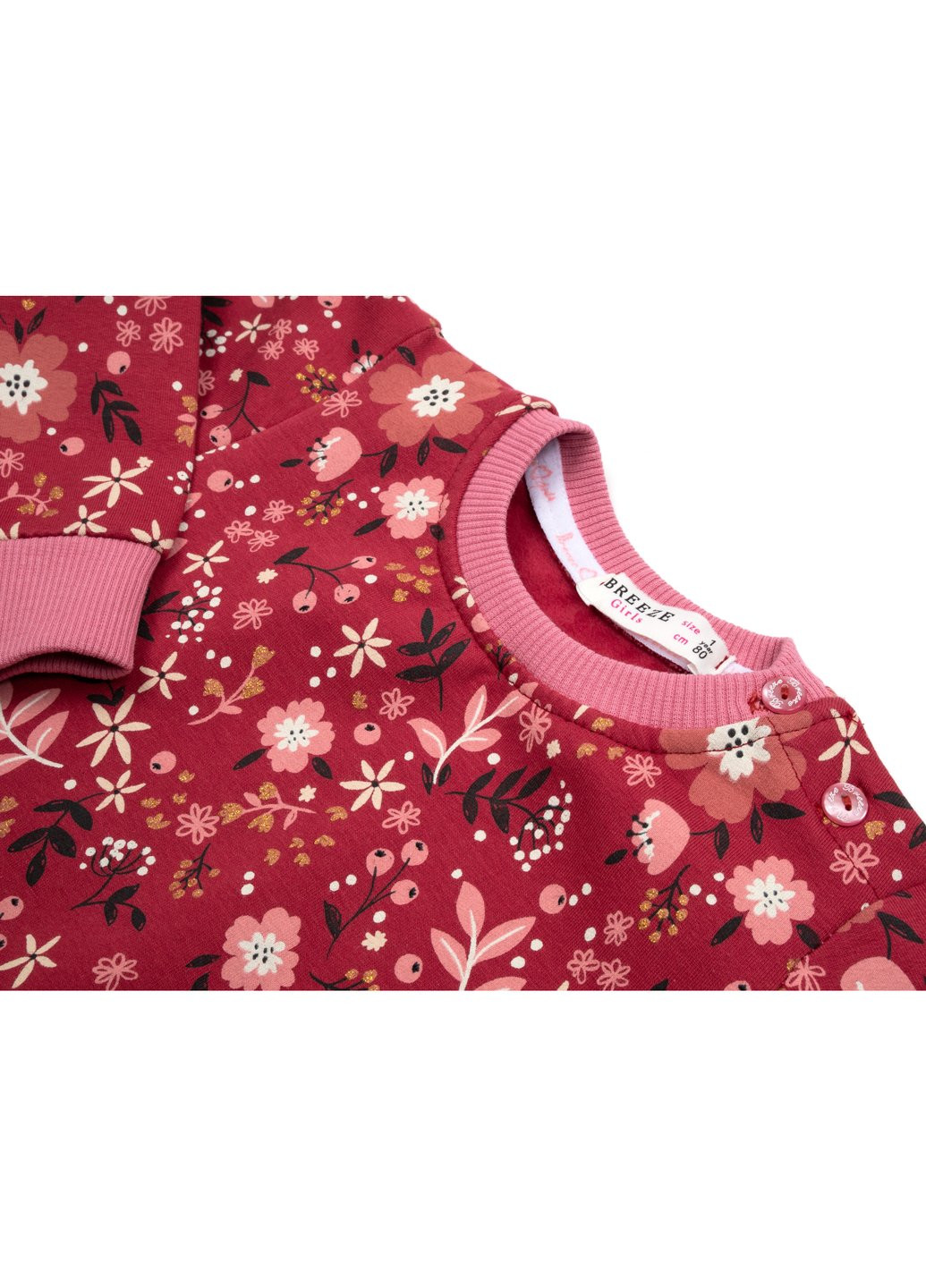 Комбинированный демисезонный набор детской одежды на флисе (17306-80g-red) Breeze