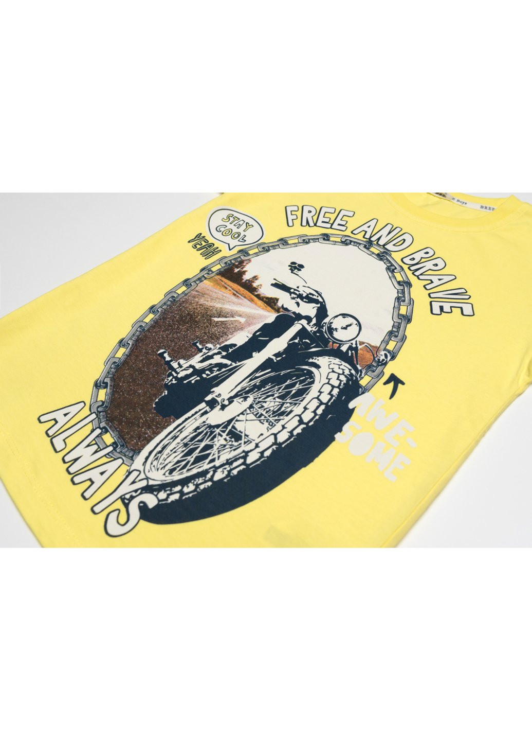 Жовтий демісезонний набір дитячого одягу з мотоциклом (15772-152b-yellow) Breeze