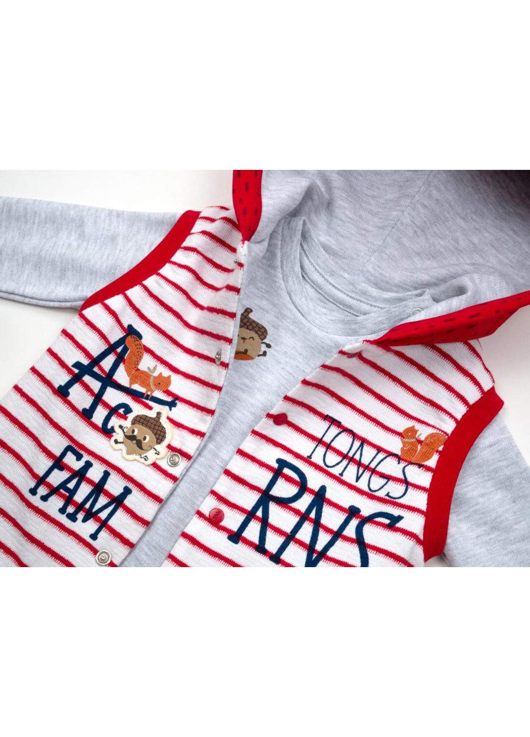 Червоний демісезонний набір дитячого одягу із жилетом (2824-80b-red) Tongs