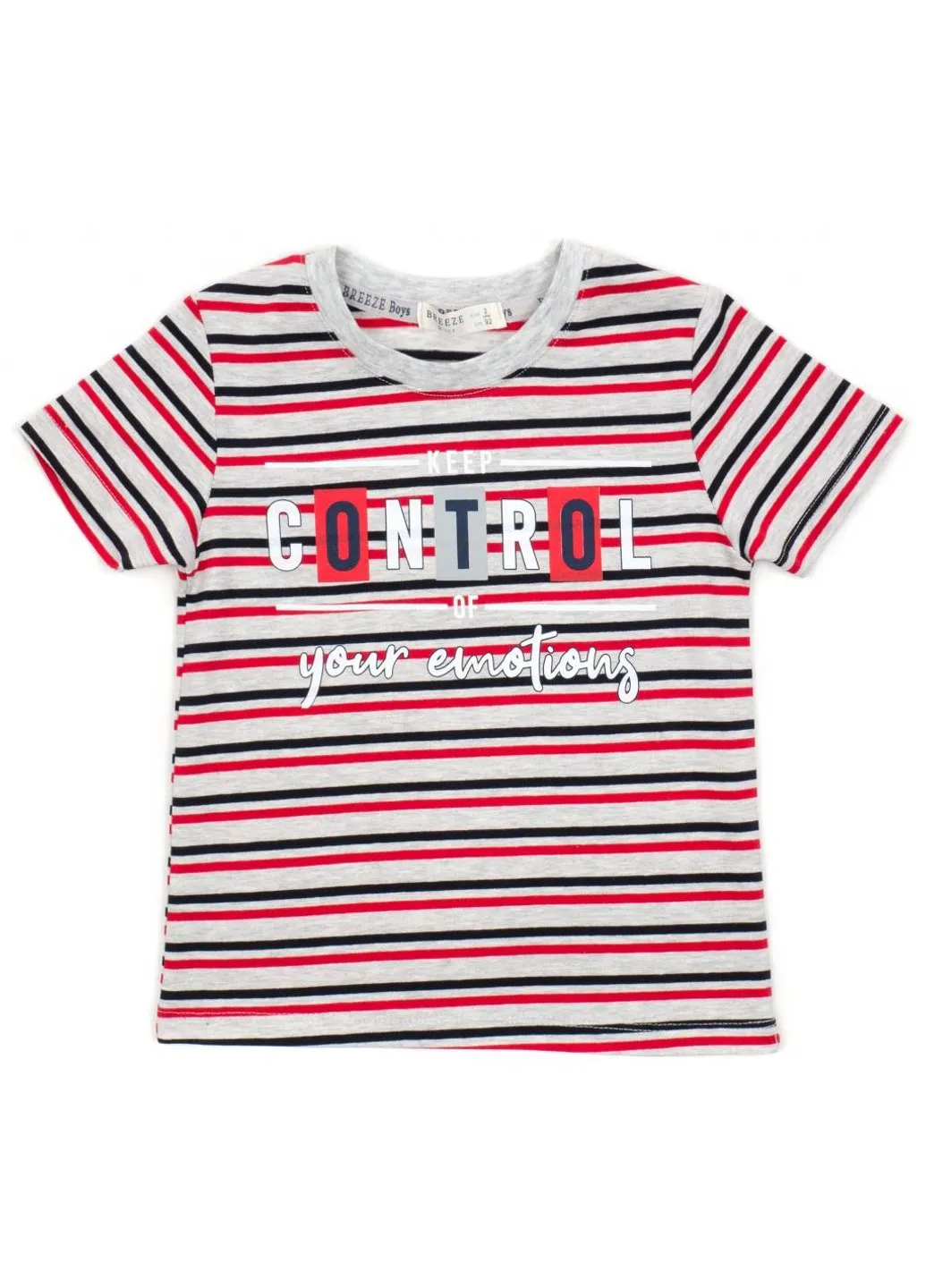 Червоний літній набір дитячого одягу в смужку (15997-110b-red) Breeze