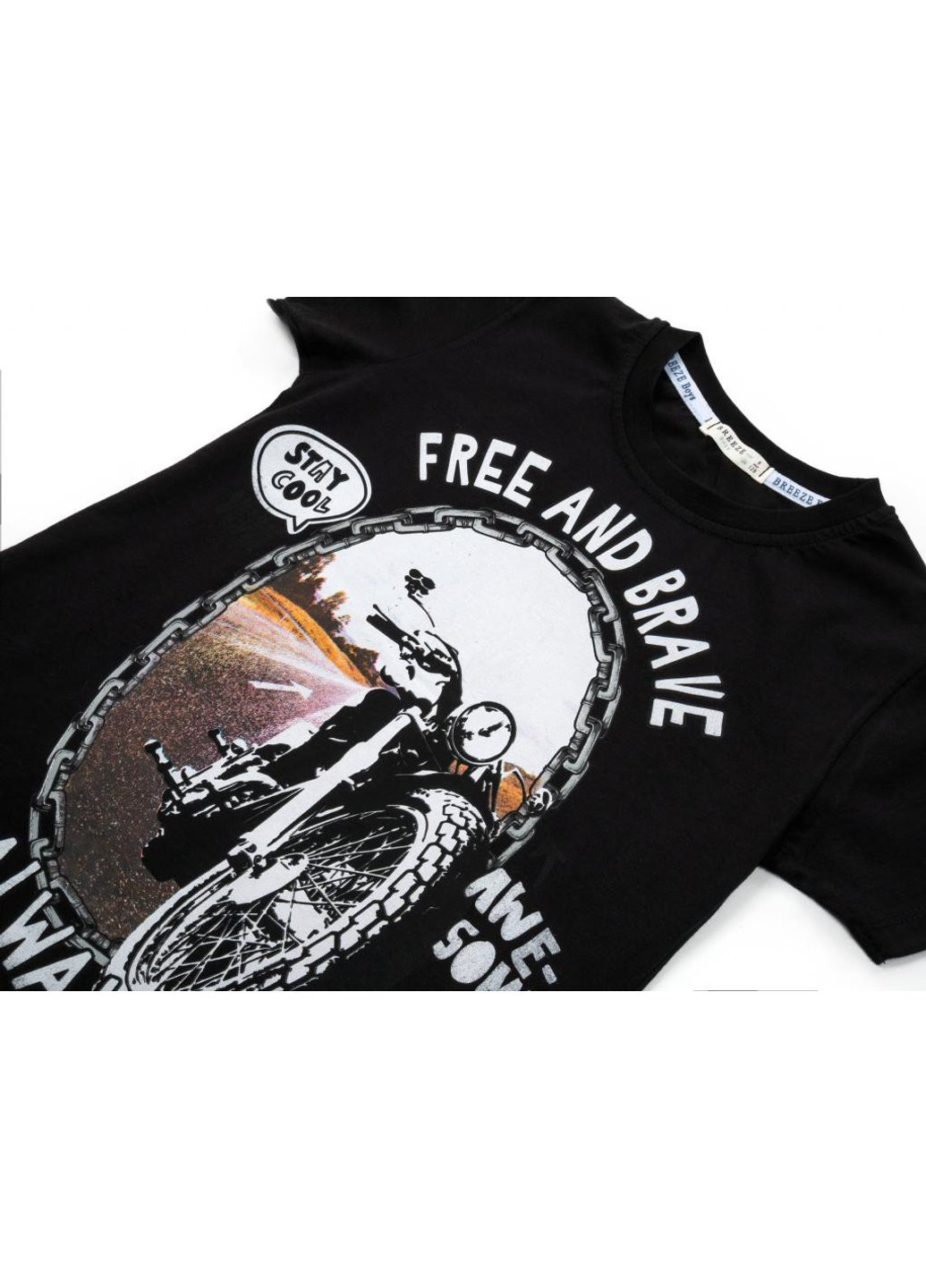 Чорний демісезонний набір дитячого одягу з мотоциклом (15772-140b-black) Breeze