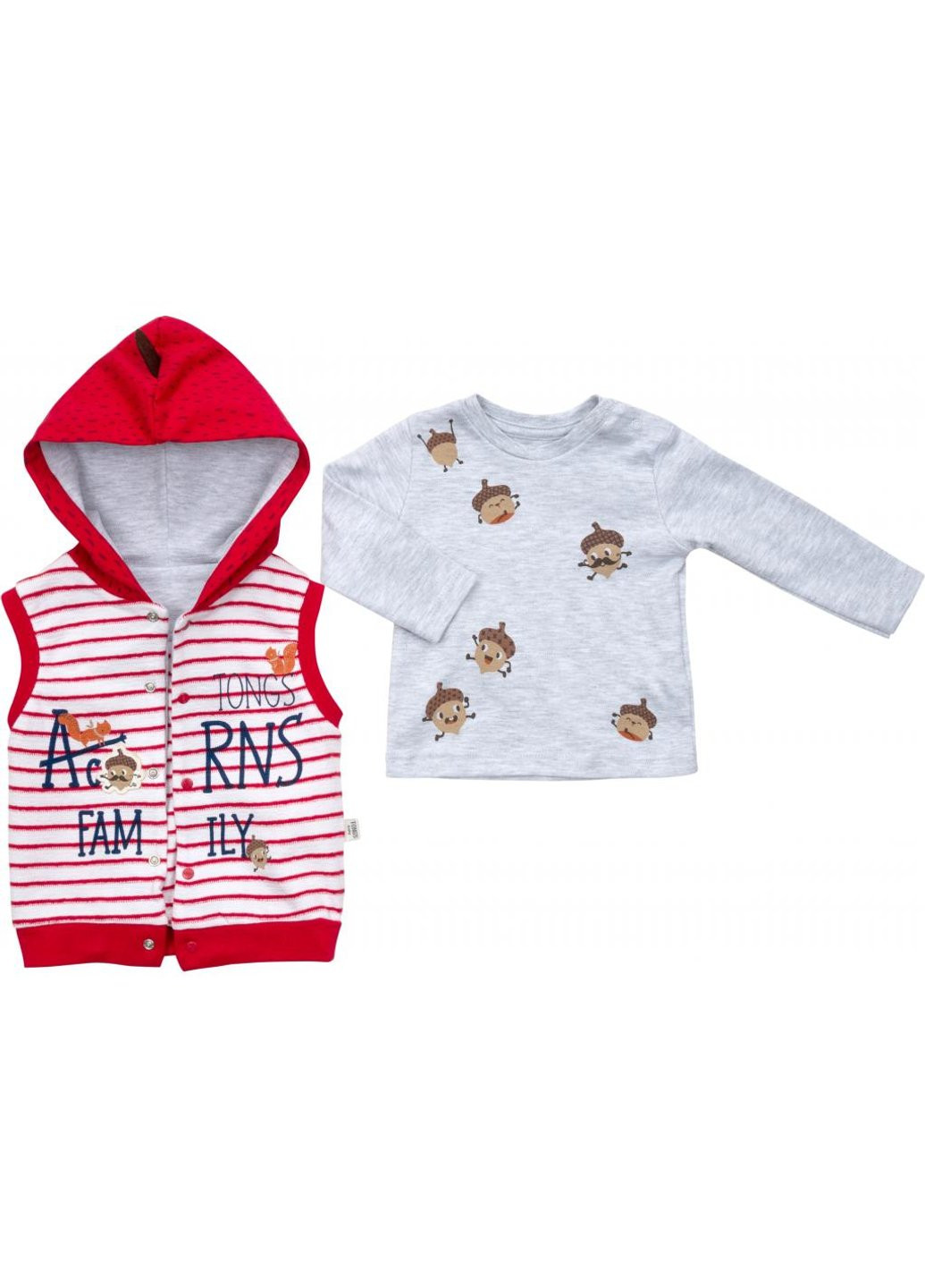 Червоний демісезонний набір дитячого одягу з жилетом (2824-74b-red) Tongs