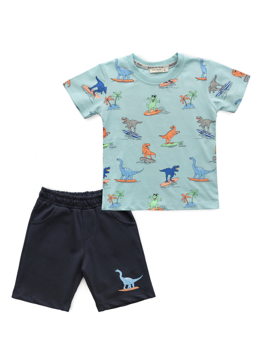 Голубой демисезонный набор детской одежды с динозаврами (16404-110b-blue) Breeze