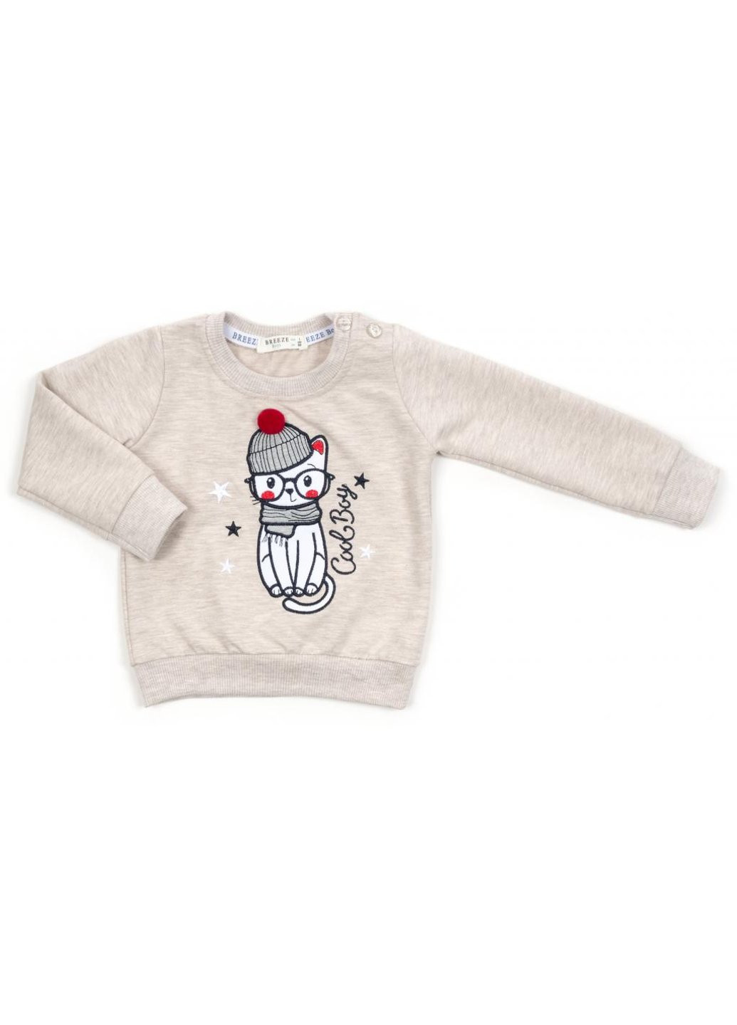 Бежевый демисезонный набор детской одежды с котиком (14725-80b-beige) Breeze