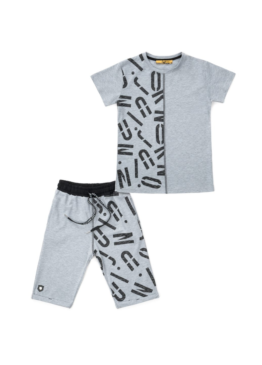 Серый летний набор детской одежды с шортами (4118-158b-gray) Breeze