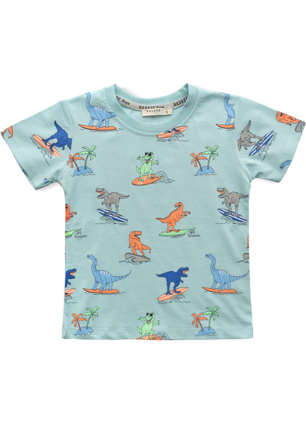 Блакитний демісезонний набір дитячого одягу з динозаврами (16404-116b-blue) Breeze