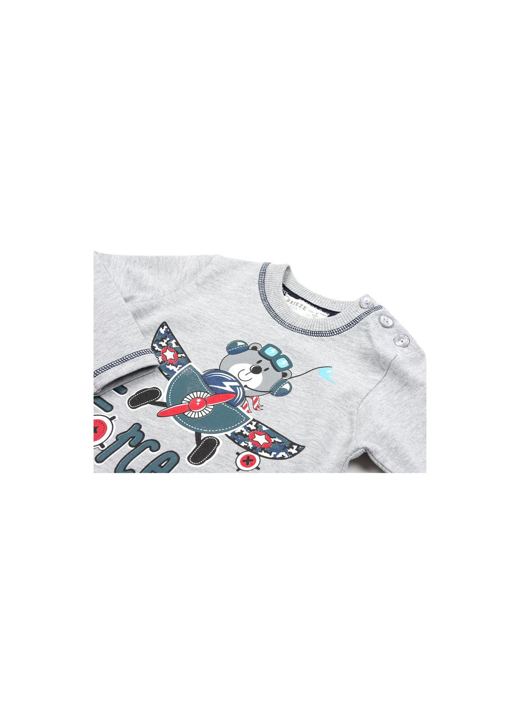 Серый демисезонный набор детской одежды с мишкой (9479-74b-gray) Breeze