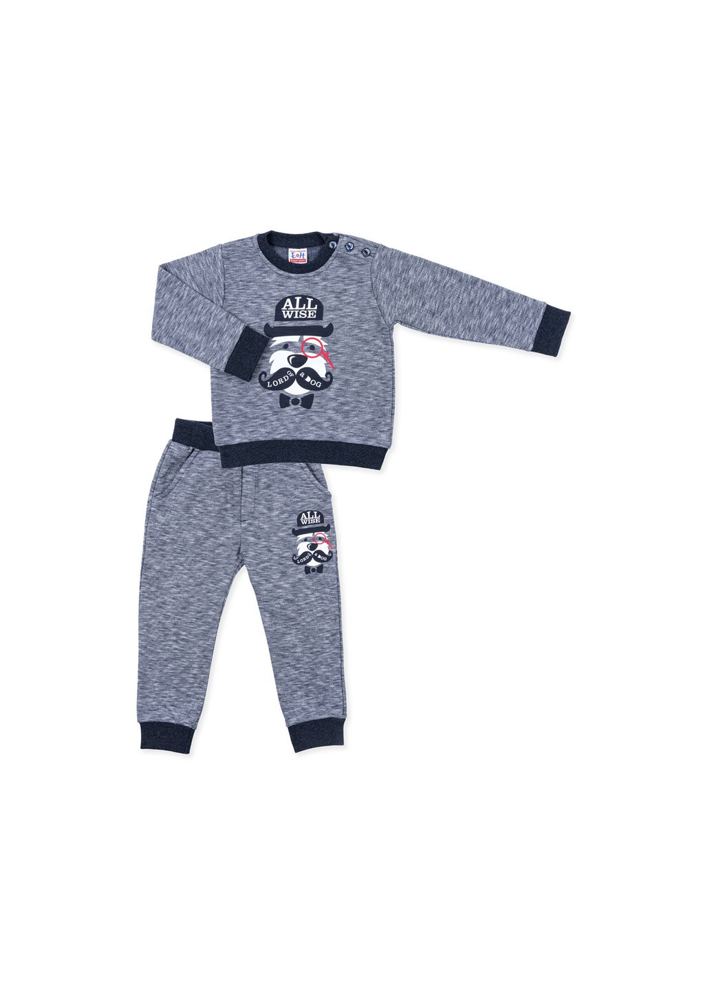 Голубой демисезонный набор детской одежды с собачкой в шляпе (8713-80b-blue) Breeze