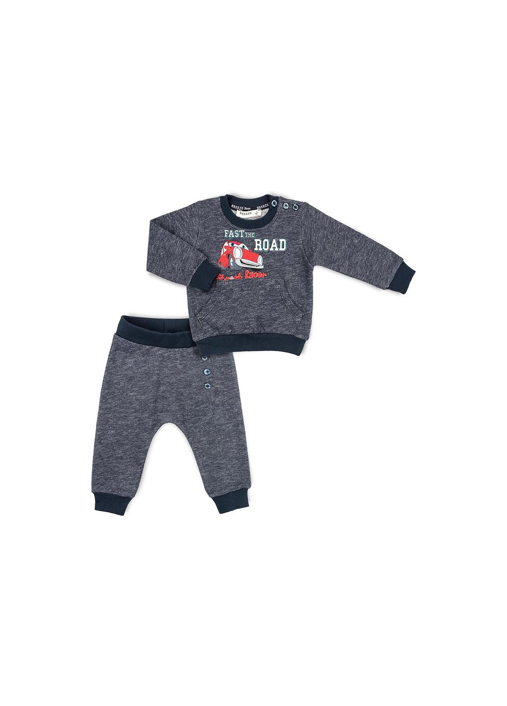 Блакитний демісезонний набір дитячого одягу "fast the road" (9527-86b-blue) Breeze