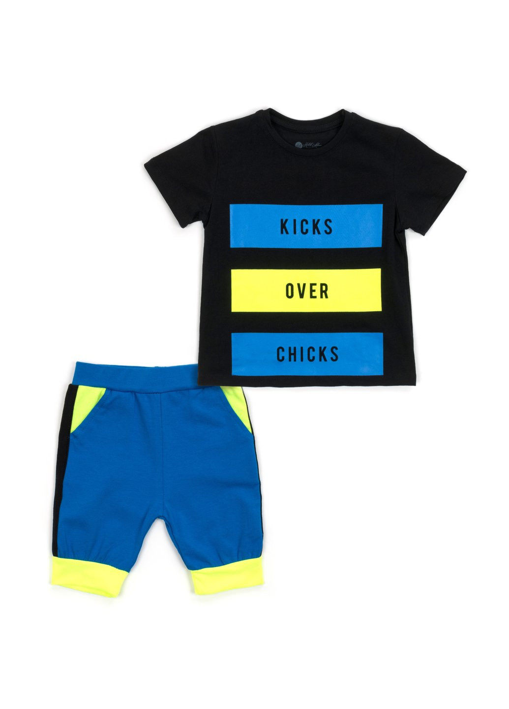 Чорний літній набір дитячого одягу ha футболка з бриджами (m-120-98b-black) H.A