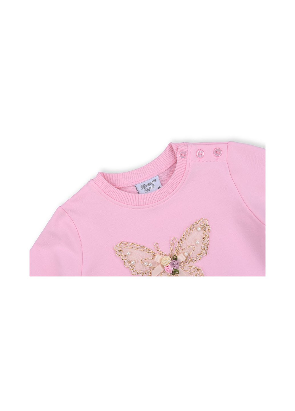 Кофта с кружевной бабочкой (10086-92G-pink) Breeze (257204534)