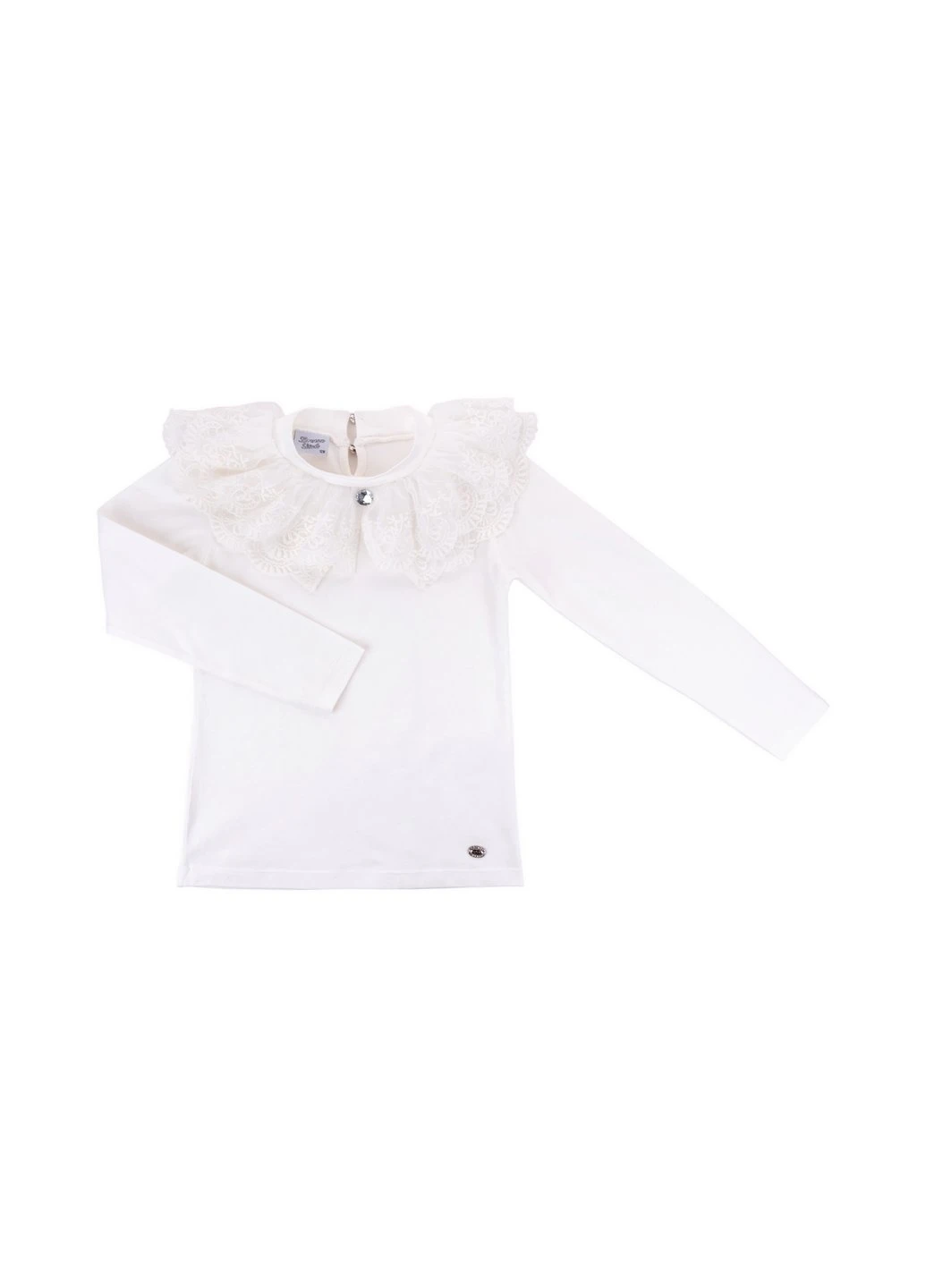 Кофта з оборкою з мережив (9285-140G-beige) Breeze (257204348)