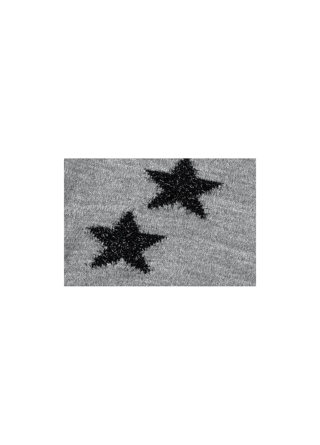 Кофта джемпер серый меланж со звездочками (T-104-110G-gray) Breeze (257204582)