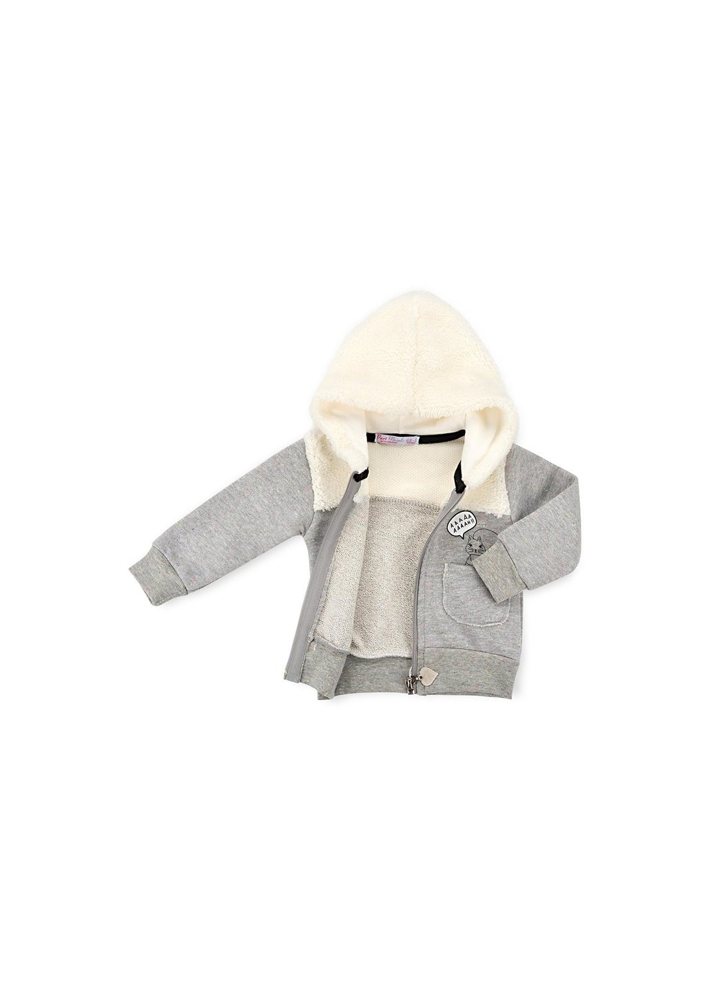 Кофта на блискавці з хутряним капюшоном (6943-80G-gray) Haknur (257204022)