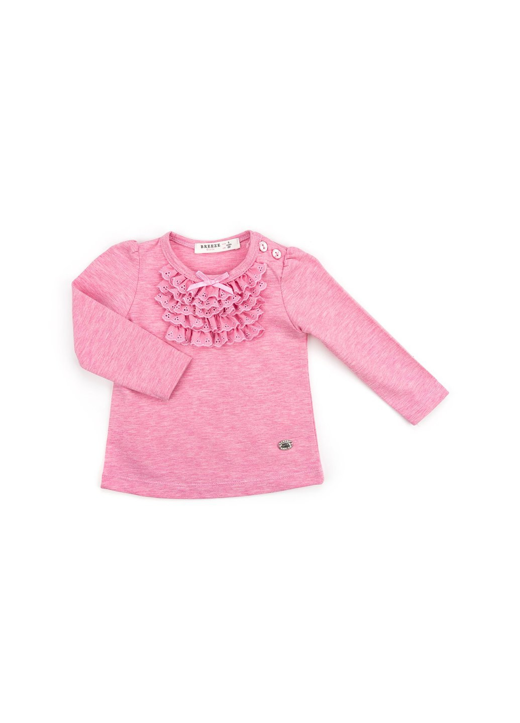Кофта с кружевной оборкой (10040-92G-pink) Breeze (257204444)