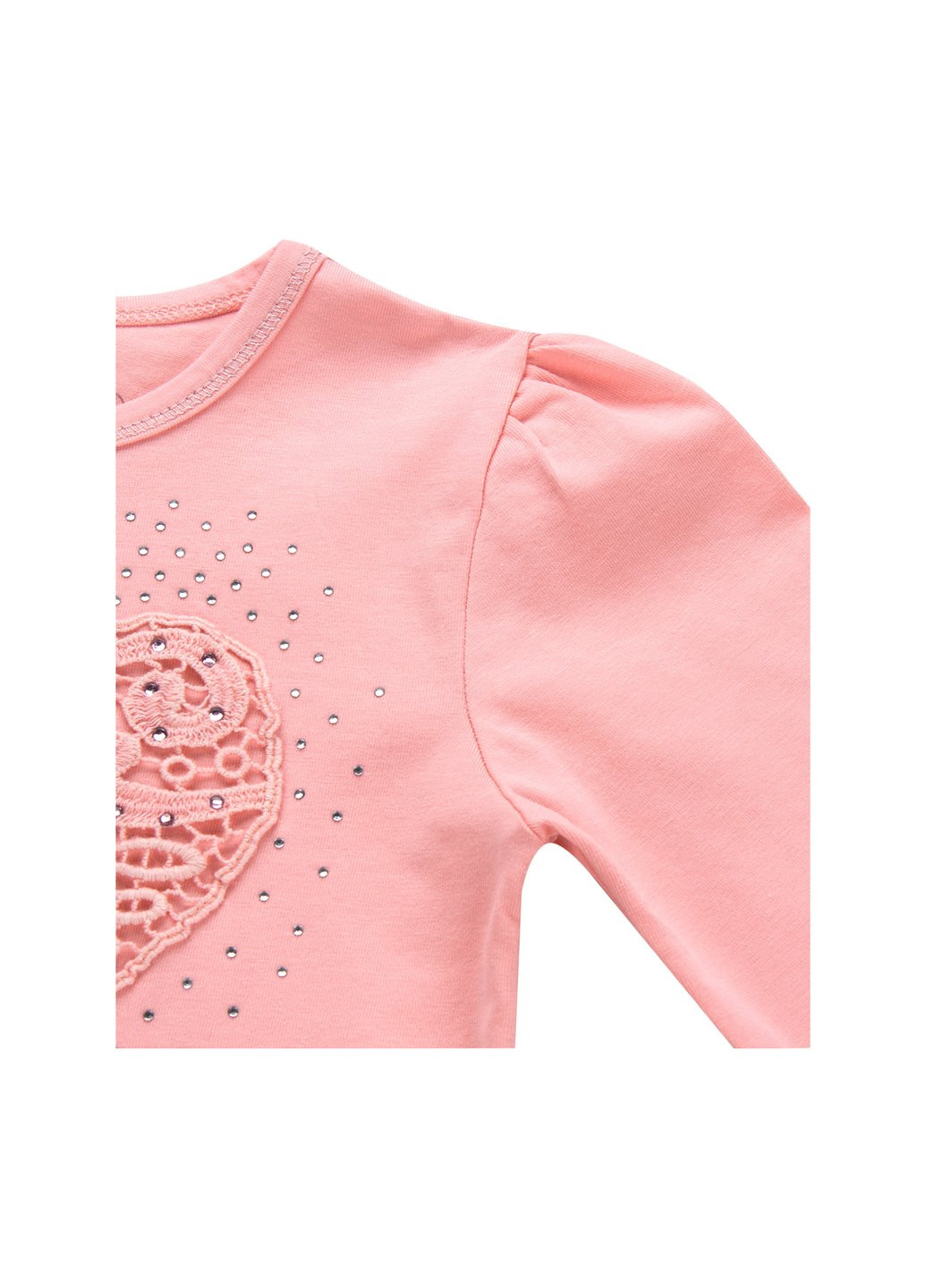 Кофта з серцем та стразами (7885-116G-peach) Breeze (257204472)