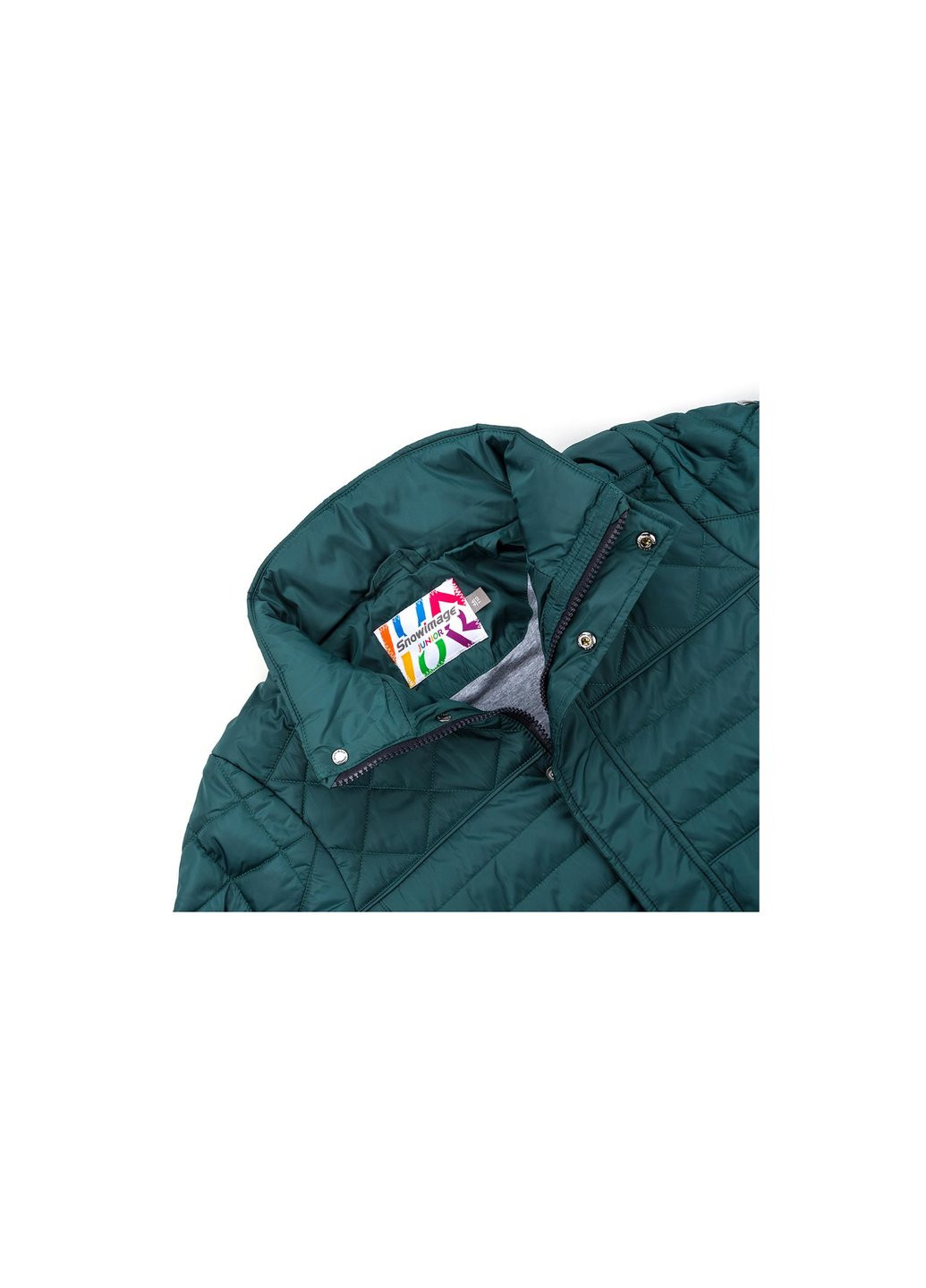 Зеленая демисезонная куртка с капюшоном на манжетах (sicmy-g308-128b-green) Snowimage