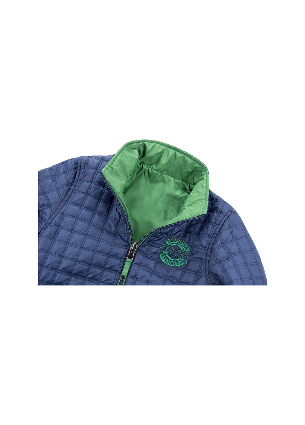 Блакитна демісезонна куртка двостороння синя та зелена (3278-128b-blue-green) Verscon
