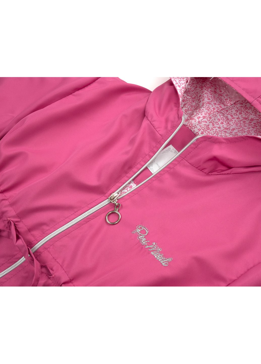 Комбинированная демисезонная куртка ветровка с капюшоном (7855-140g-fuchsia) Haknur