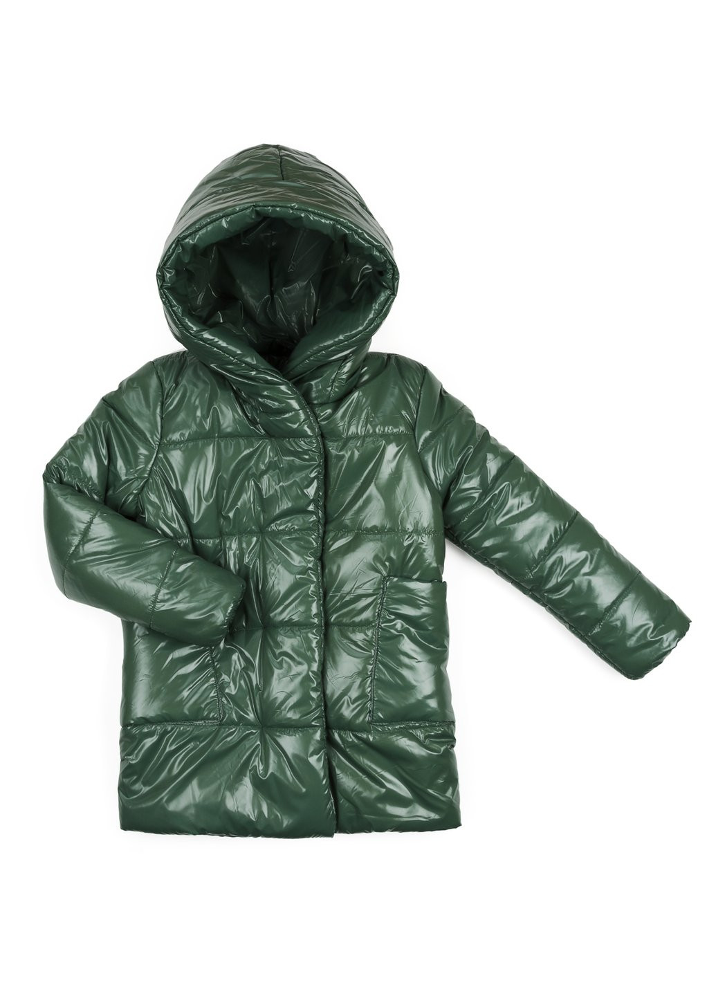 Зеленая демисезонная куртка удлиненная "felice" (19709-104-green) Brilliant