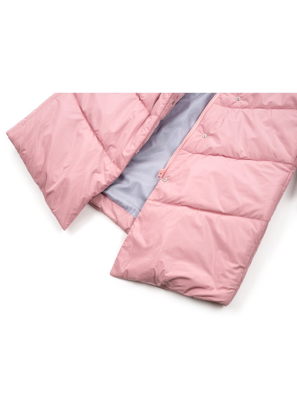 Розовая демисезонная куртка удлиненная (1611-152g-pink) Cvetkov
