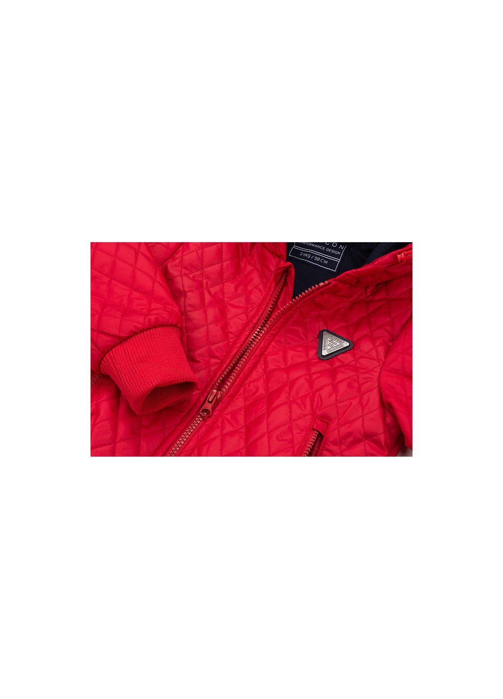 Красная демисезонная куртка стеганая с капюшоном (3439-116b-red) Verscon