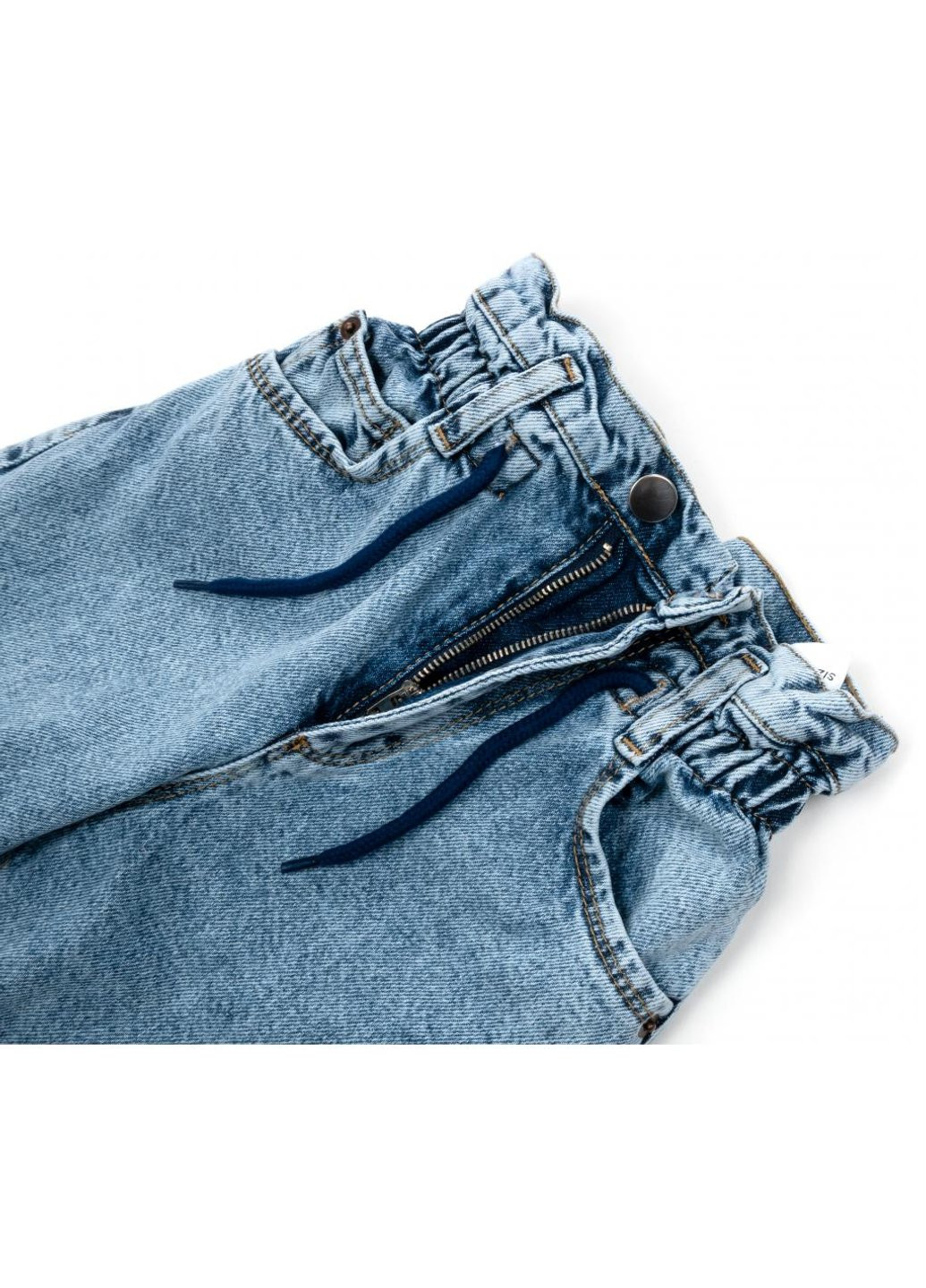 Голубые демисезонные джинсы с высокой талией (15440-140g-blue) Breeze