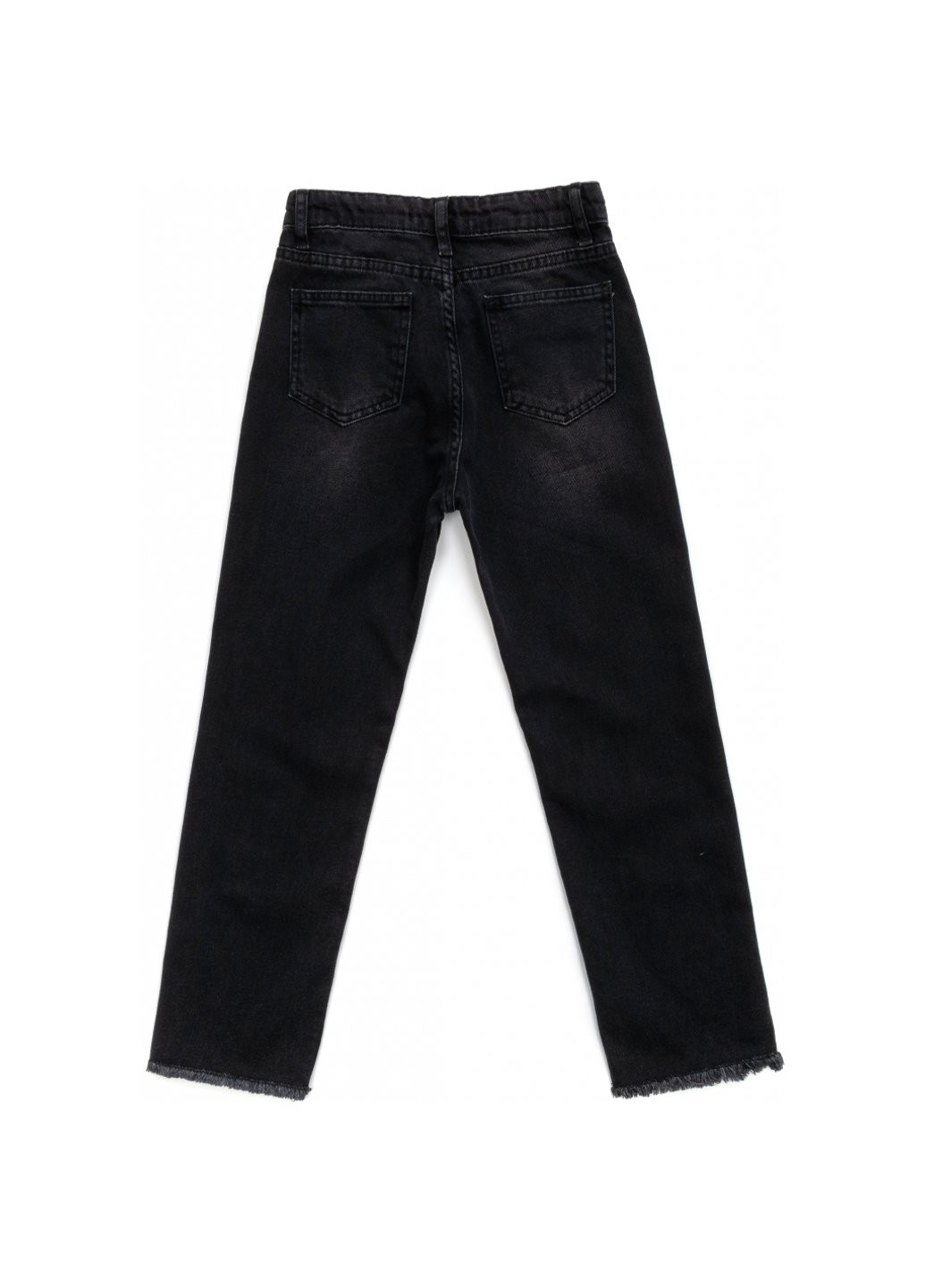 Черные демисезонные джинсы с потертостями (15557-164g-black) Breeze