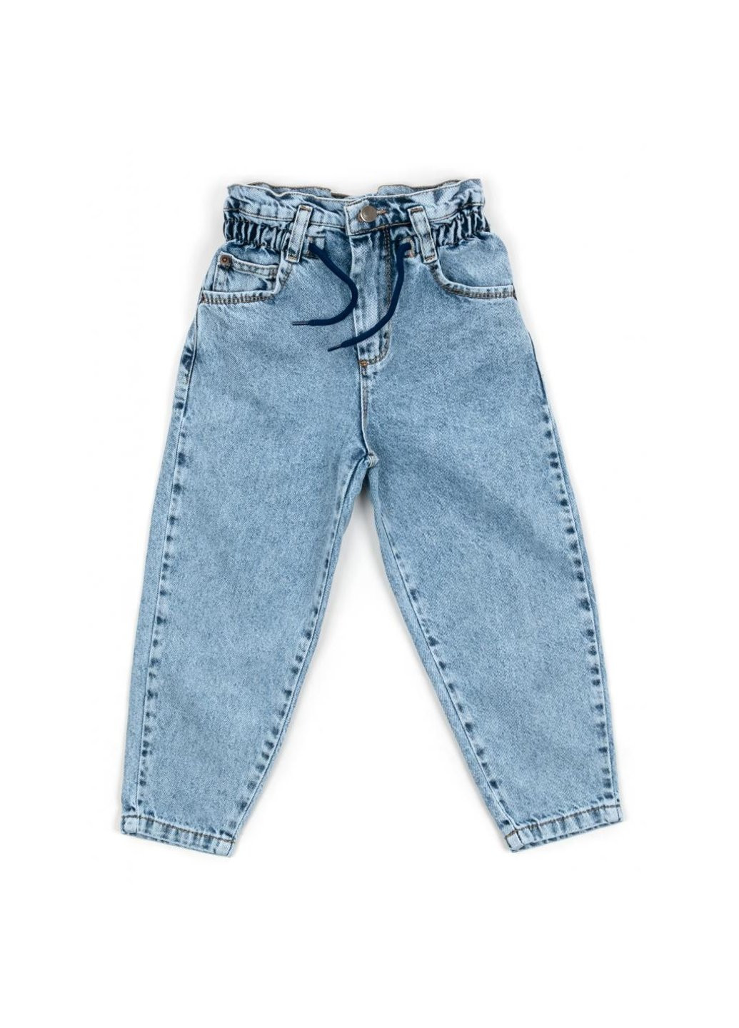 Голубые демисезонные джинсы с высокой талией (16011-128g-blue) Breeze