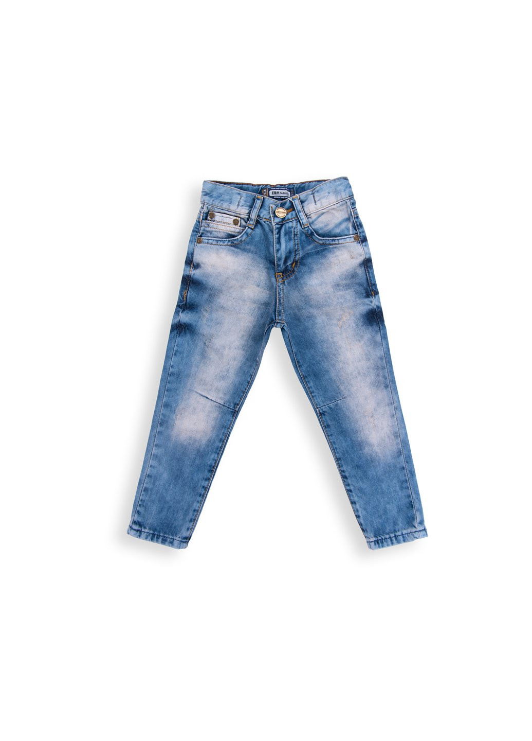 Голубые демисезонные джинсы светлые с потертостями (20073-104b-blue) E&H