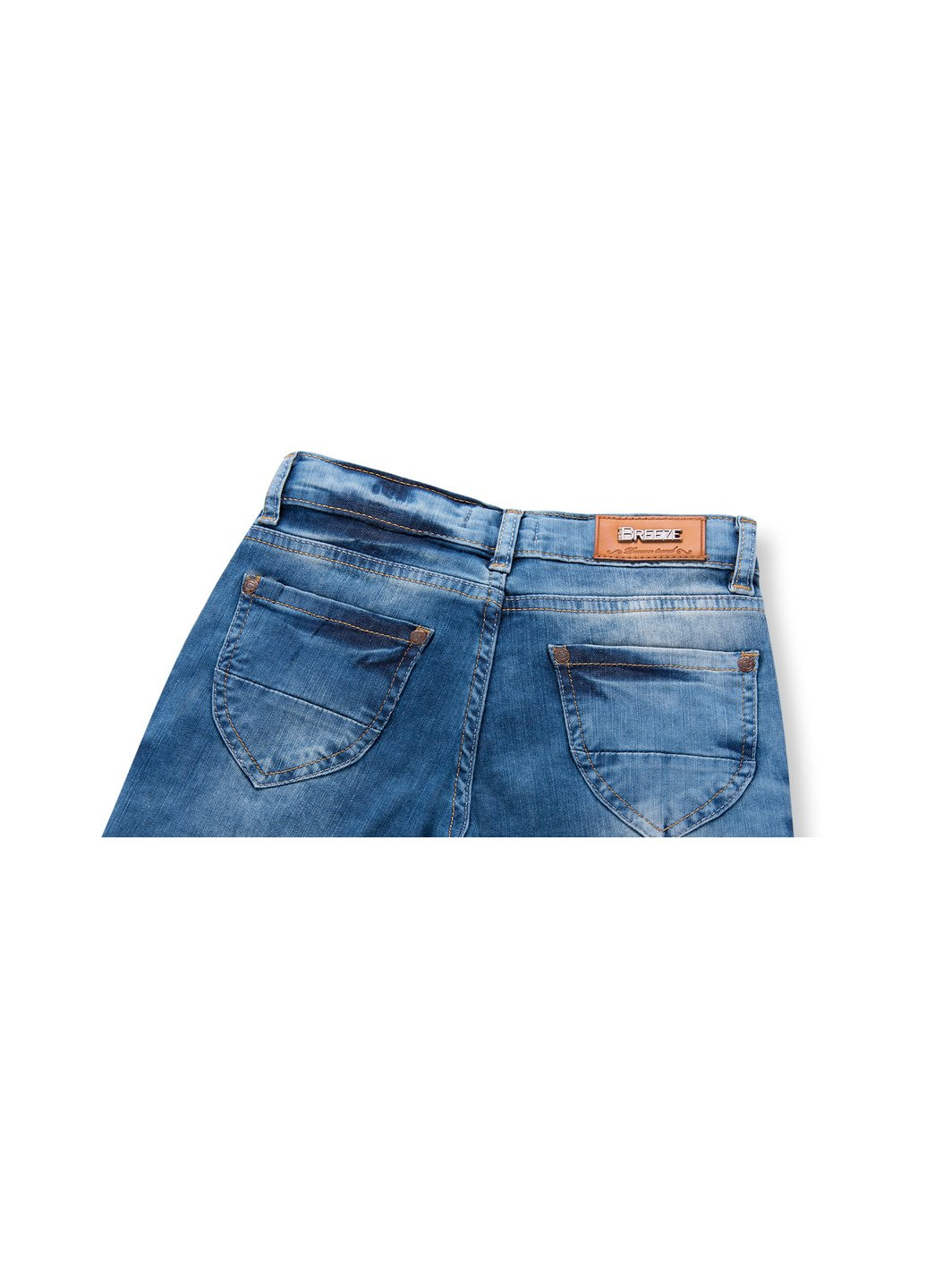Голубые демисезонные джинсы с дырками (20069-134g-blue) Breeze