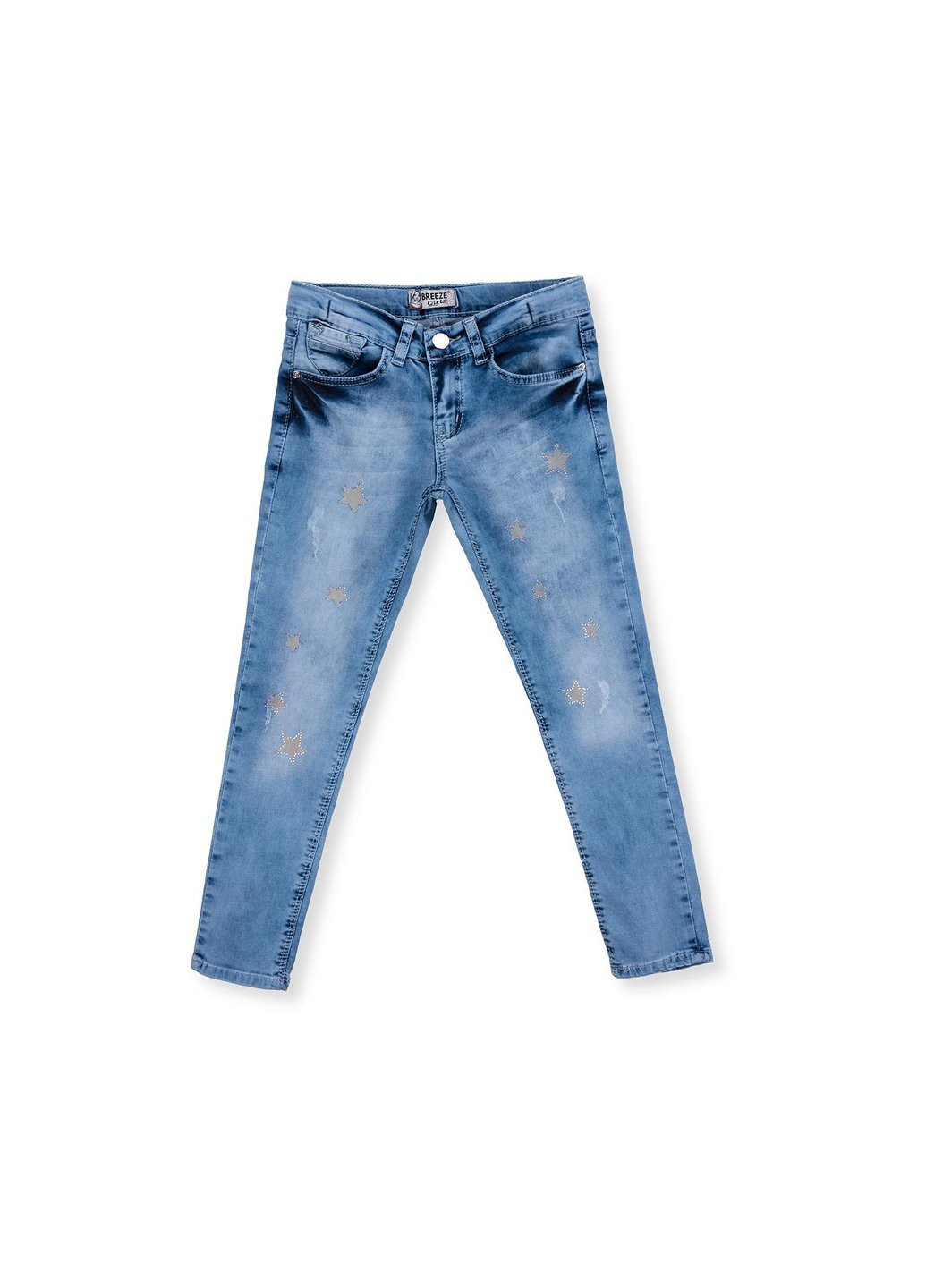 Голубые демисезонные джинсы со звездочками (20109-128g-blue) Breeze