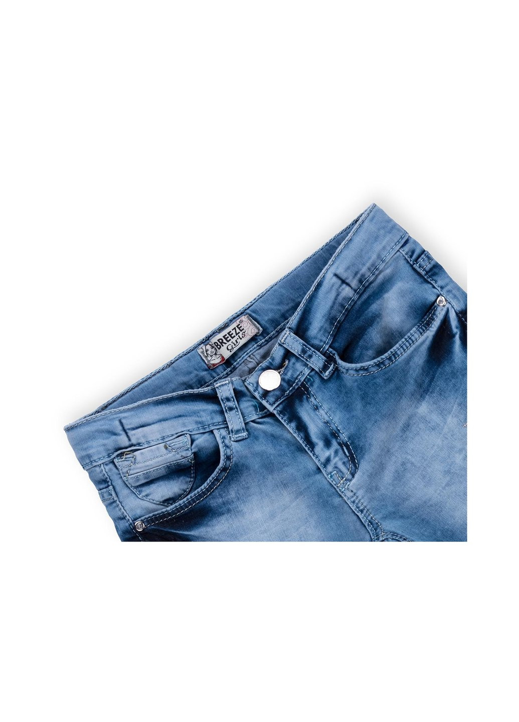 Голубые демисезонные джинсы со звездочками (20109-152g-blue) Breeze