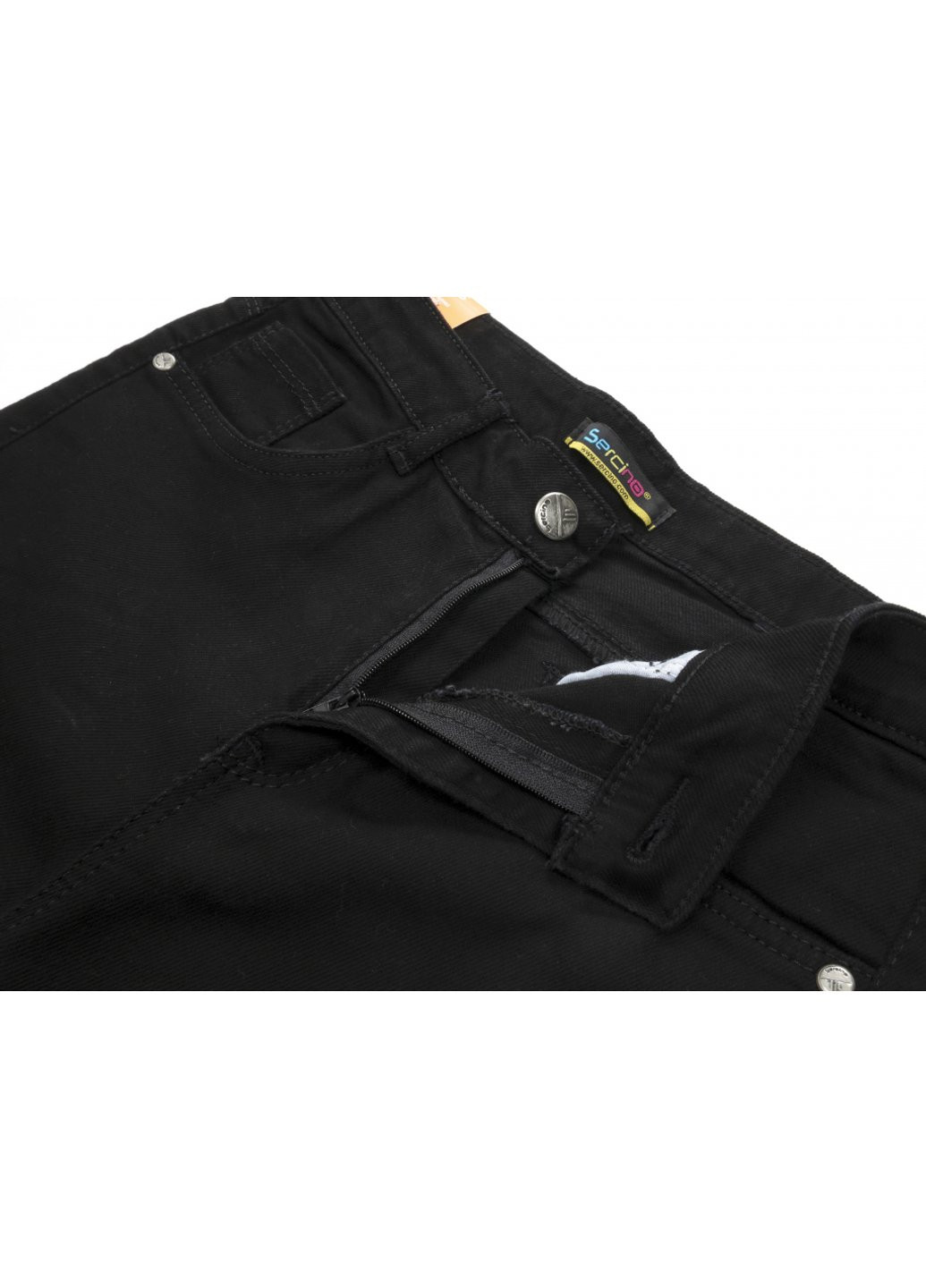 Черные демисезонные джинсы с потертостями (57994-146b-black) Sercino