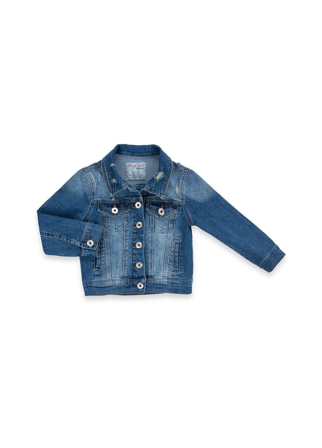 Голубая демисезонная куртка джинсовая укороченная (oz-18801-152g-blue) Breeze