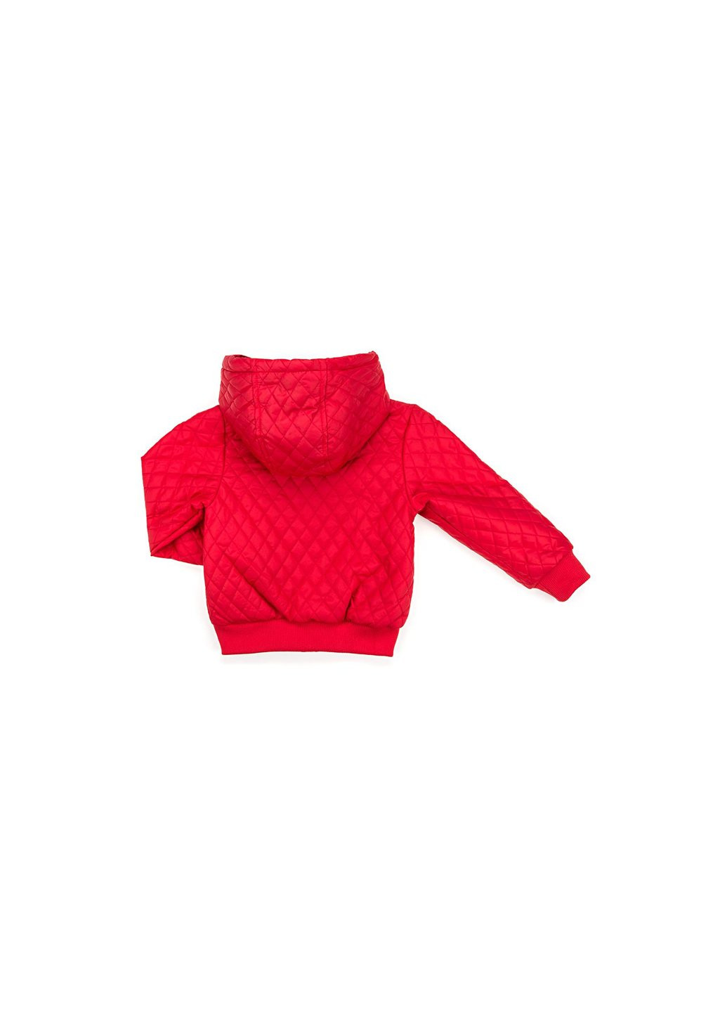 Червона демісезонна куртка стьобана з капюшоном (3439-122b-red) Verscon