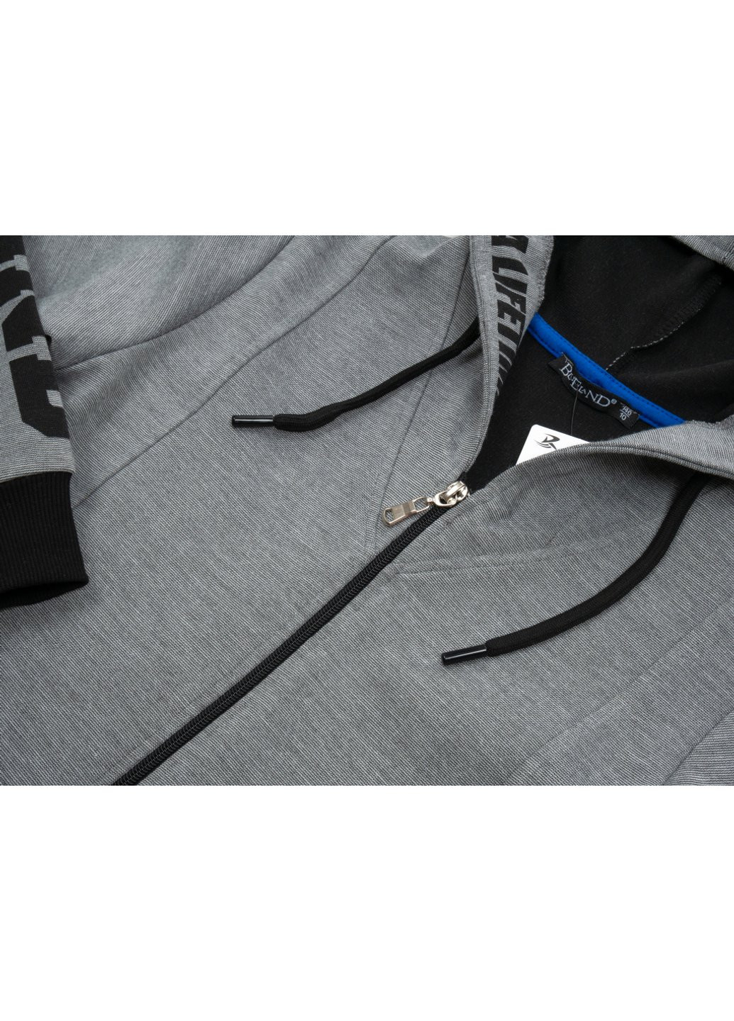 Серая демисезонная куртка ветровка с капюшоном (10760-146b-gray) BLUELAND