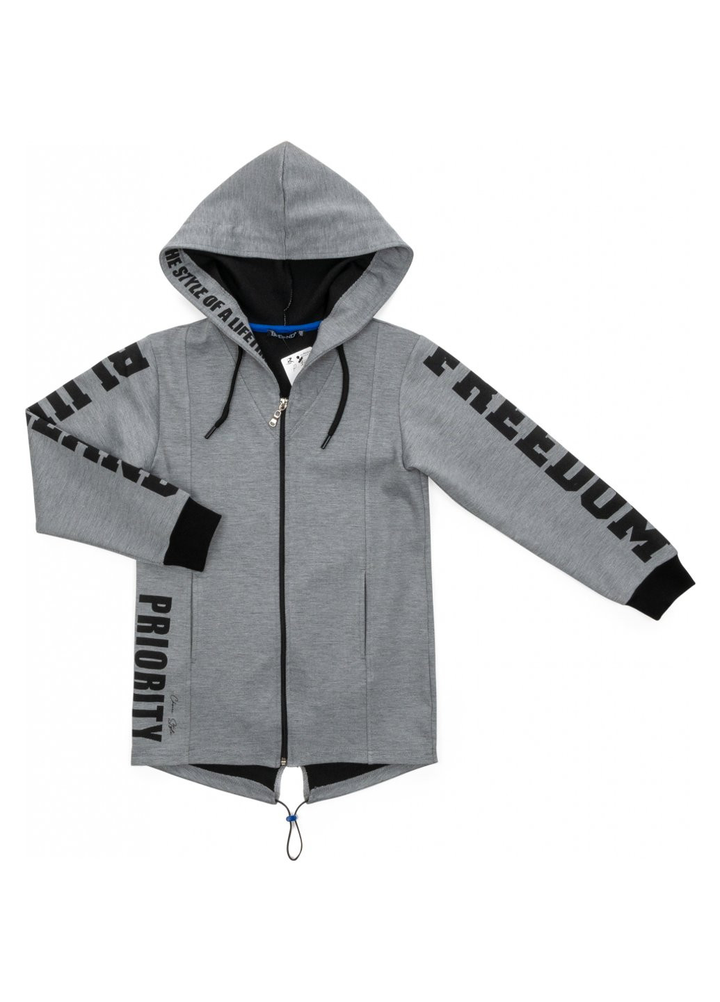 Серая демисезонная куртка ветровка с капюшоном (10760-146b-gray) BLUELAND