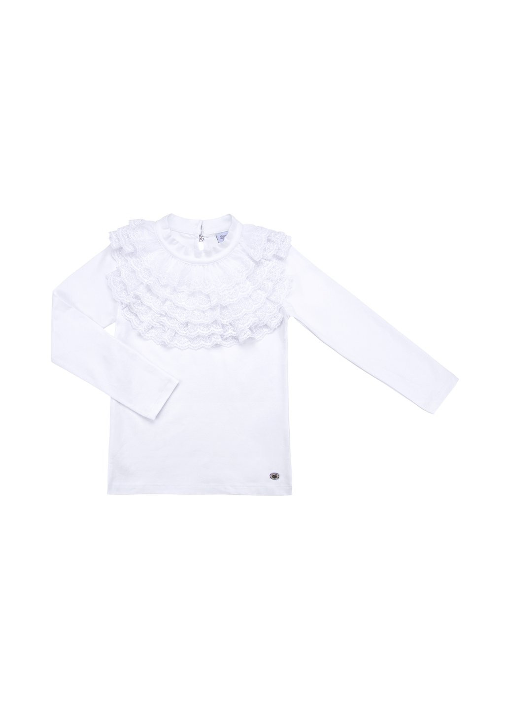 Кофта з мереживним коміром (9269-140G-white) Breeze (257209247)