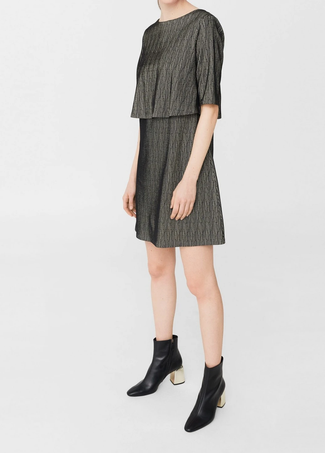 Черное вечернее платье Mango однотонное