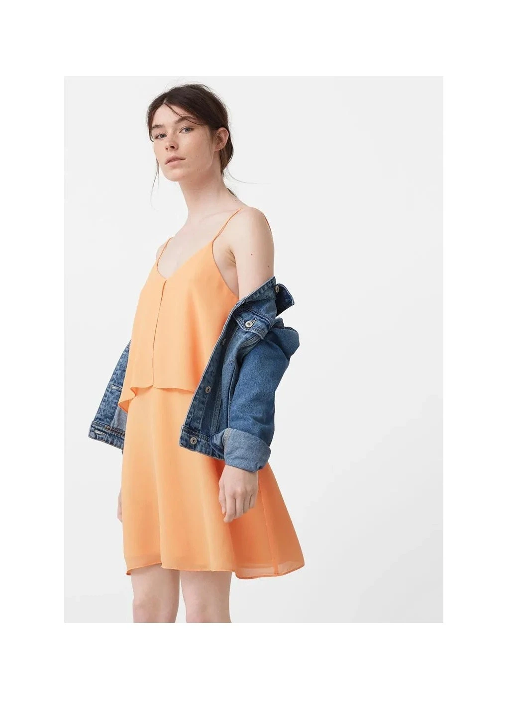 Помаранчева кежуал сукня Mango однотонна