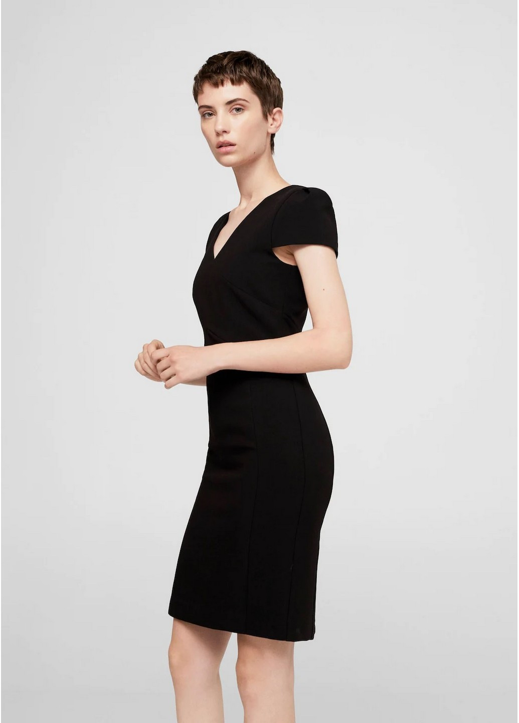 Черное вечернее платье Mango однотонное