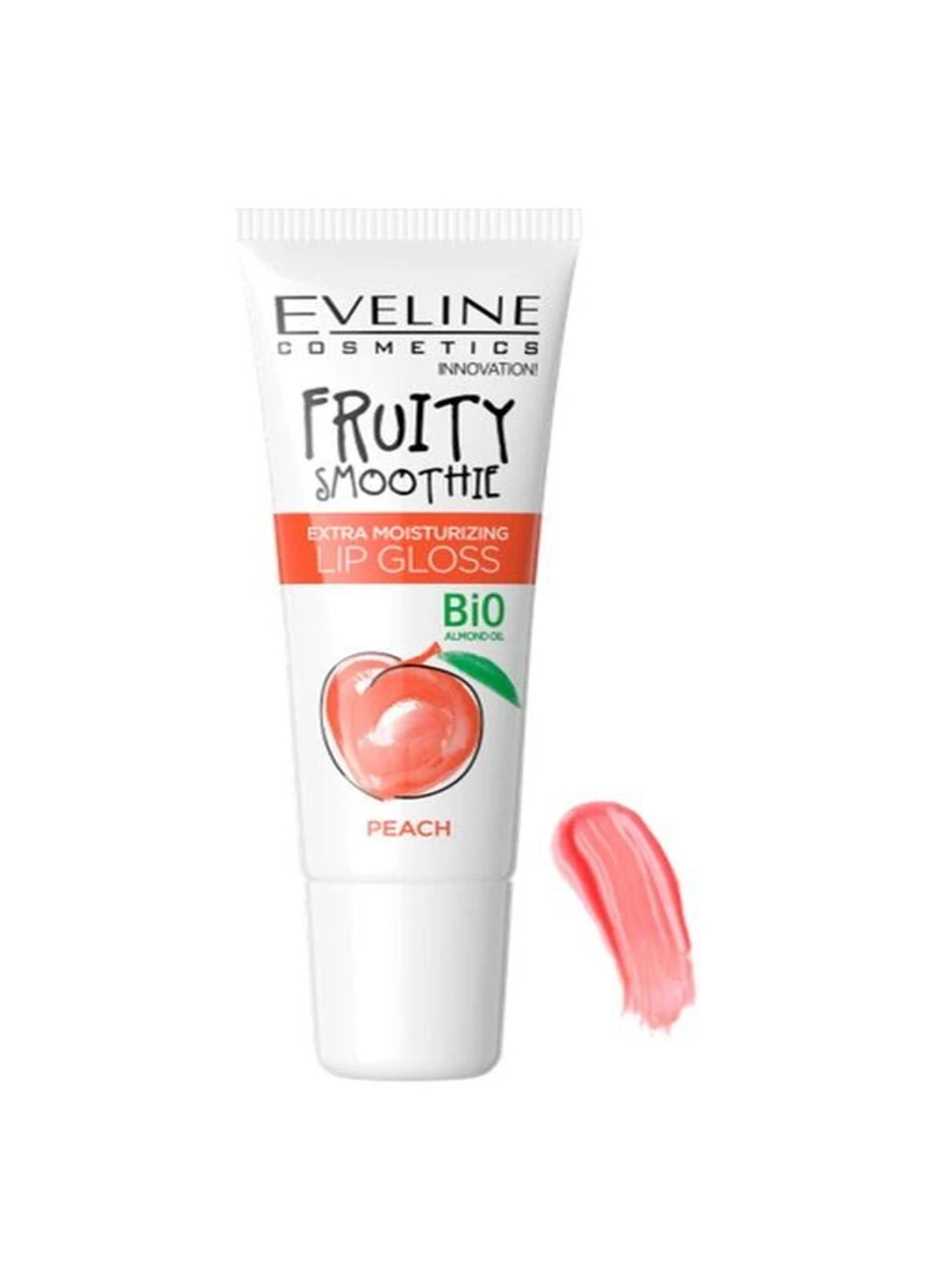 Екстразволожуючий блиск для губ Fruity Smoothie Peach, 12 мл Eveline Cosmetics 5903416028918 (257175588)